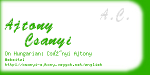 ajtony csanyi business card